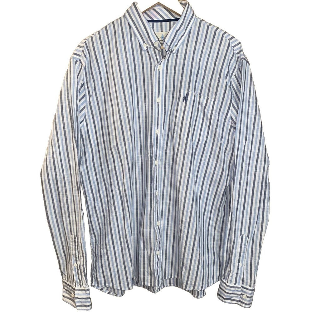 Johnnie-O (HANGIN’ Out) Long Sleeve Striped Button Down Cotton Men’s Shirt, XL
